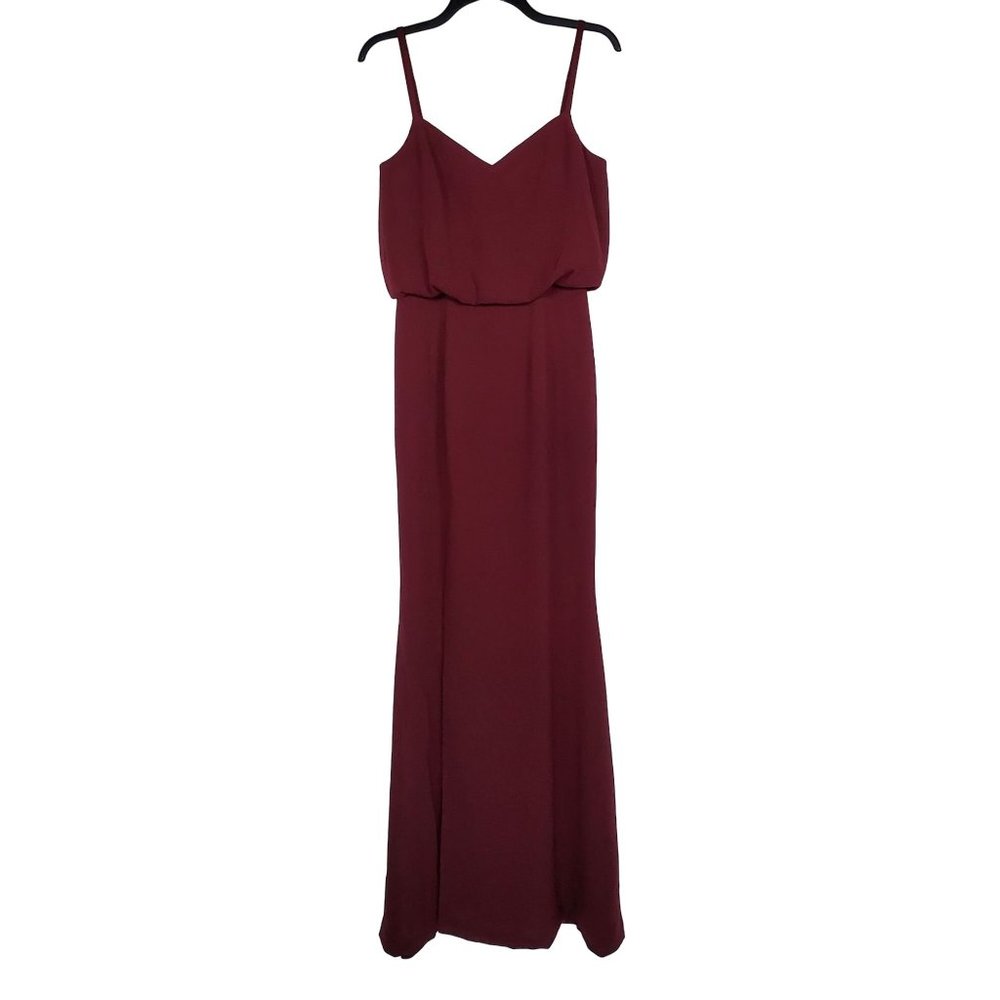 Dress the Population Womens Dress sz S Gracelyn Gown Burgundy New